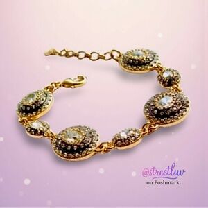 Stella & Dot Neeya Pavé Bracelet Gold Statement